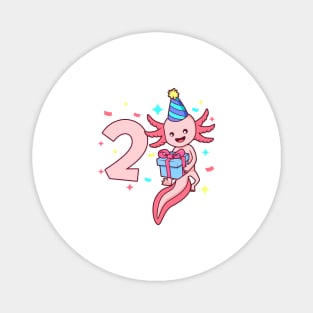 I am 2 with axolotl - girl birthday 2 years old Magnet